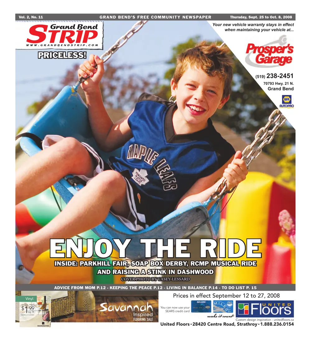 Front page of the Grand Bend Strip, September 25, 2008