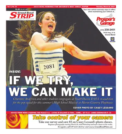 Front page of the Grand Bend Strip, March 18, 2010