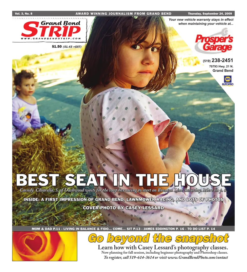 Front page of the Grand Bend Strip, September 24, 2009