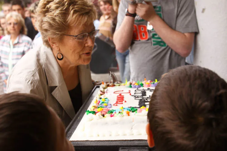 Jennie Rowe on her 80th birthday